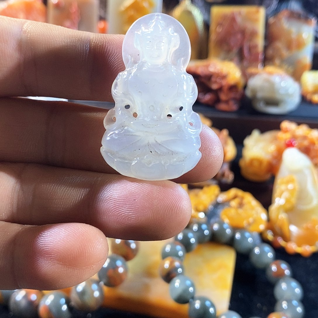 石英质玉（黄龙玉）挂件未镶嵌