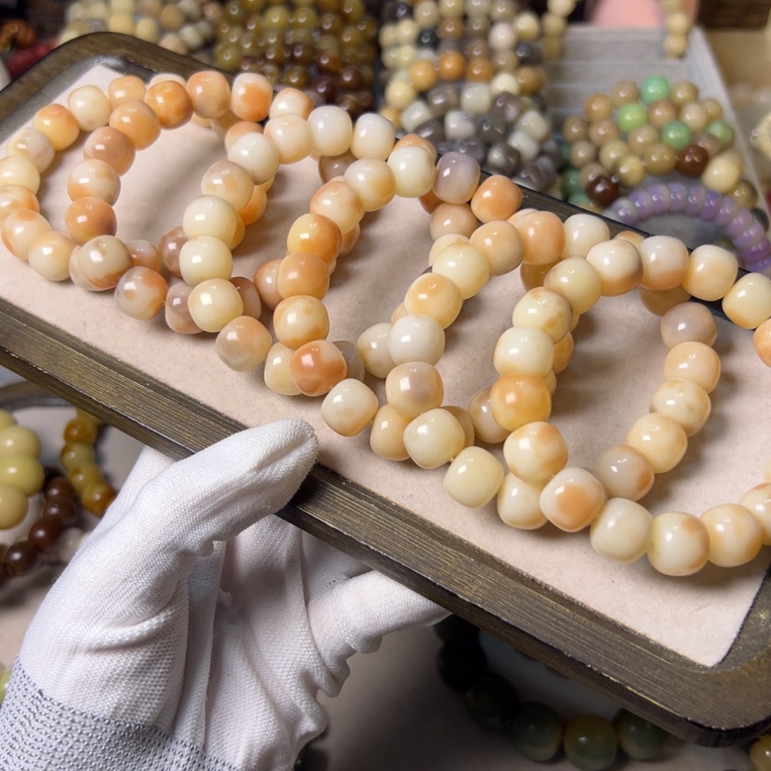 手串菩提根/象牙果桃花酿桶珠卡13  随机发