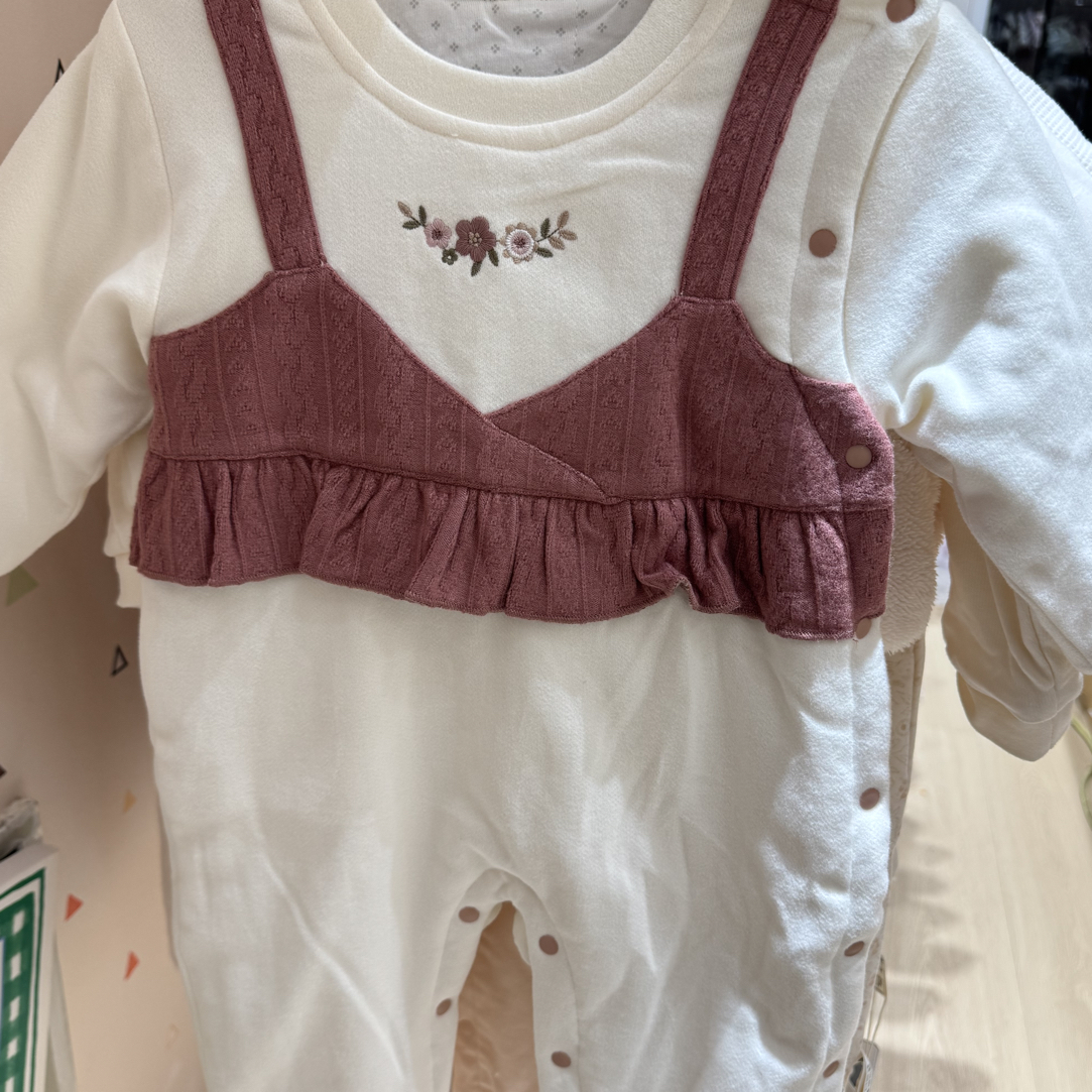 婴儿新款秋冬款保暖外出服夹棉宝宝薄棉衣服秋冬厚条纹