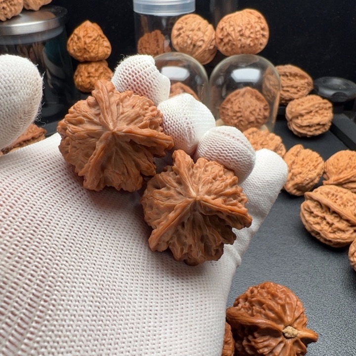 文玩核桃把件34全品无药小盘山三棱