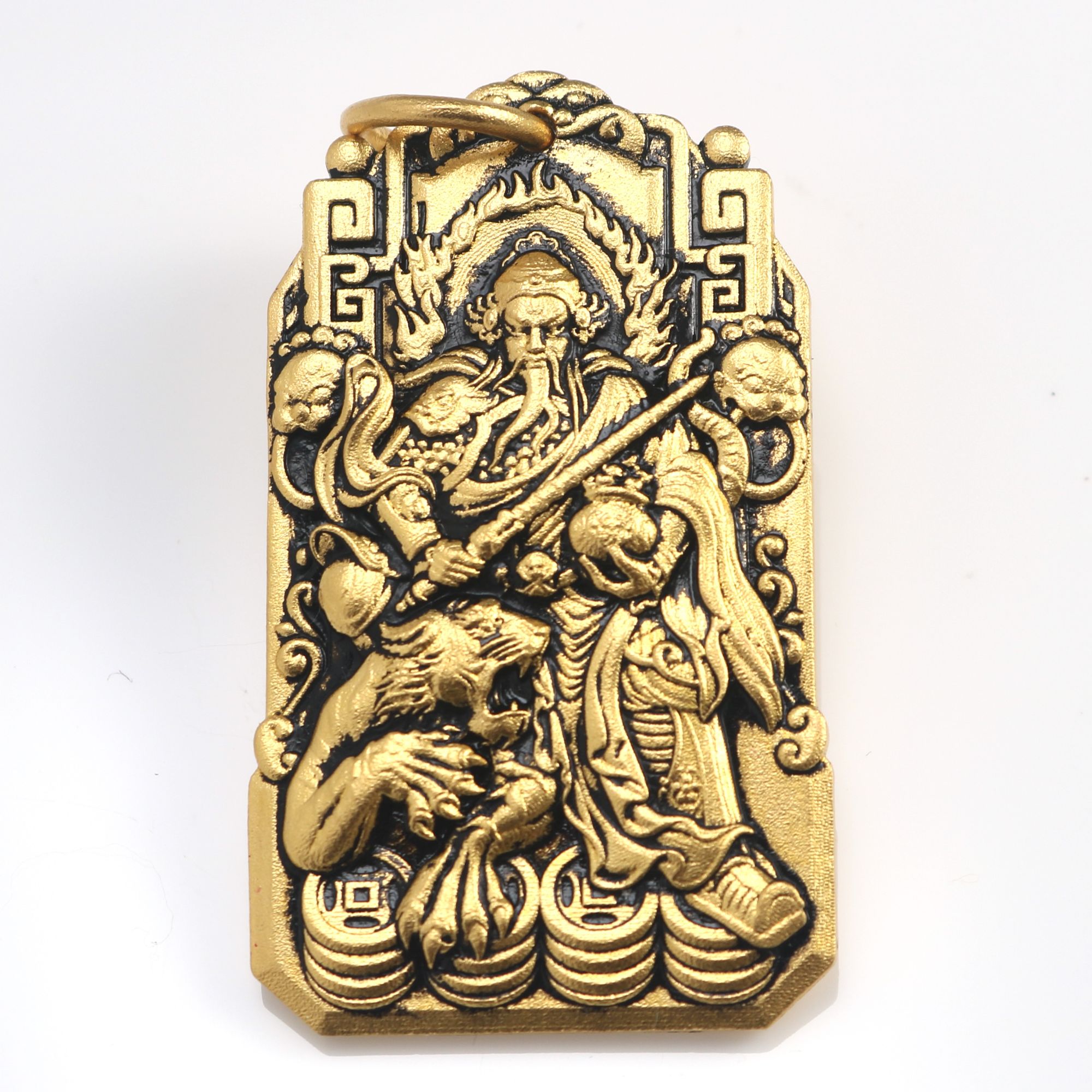 【福鑫非遗古法】财神赵公明足金999黄金吊坠 招财护身符收藏保值