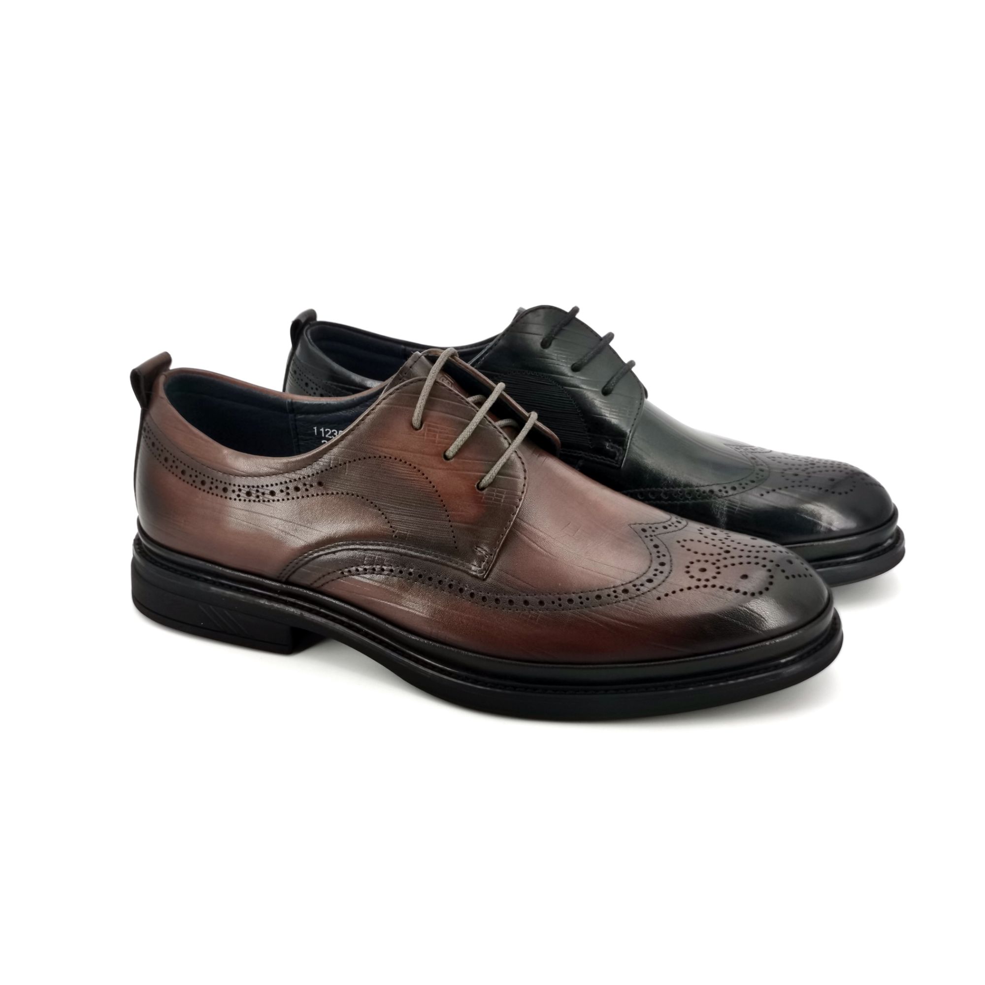 KAGNNAI/ 康奈11235411春秋季新款头层牛皮时尚布洛克英伦男皮鞋