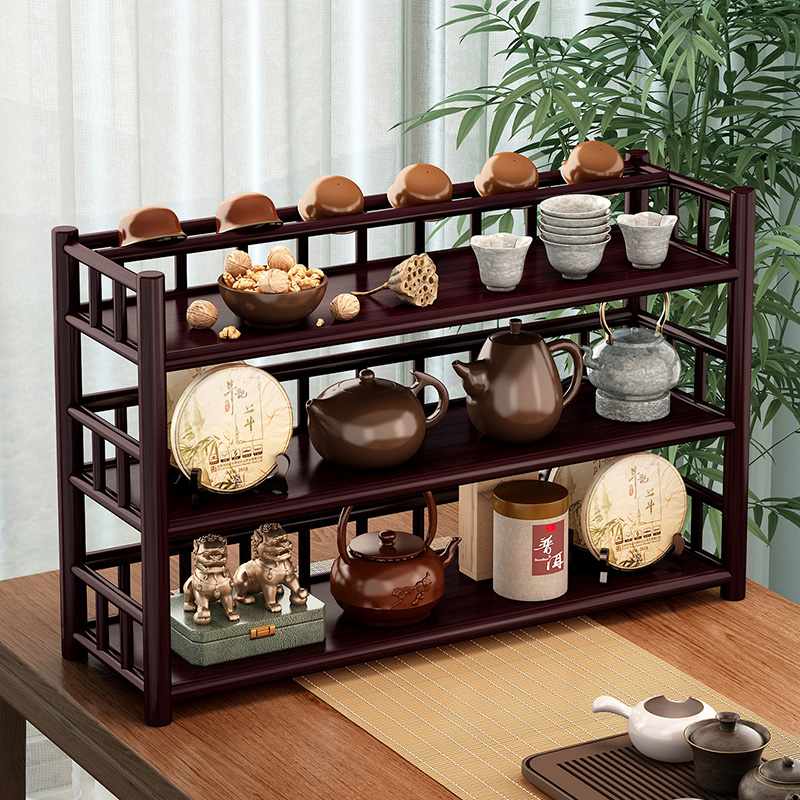 茶杯架新中式小型博古架茶具茶壶茶桌桌面摆件收纳置物架展示架