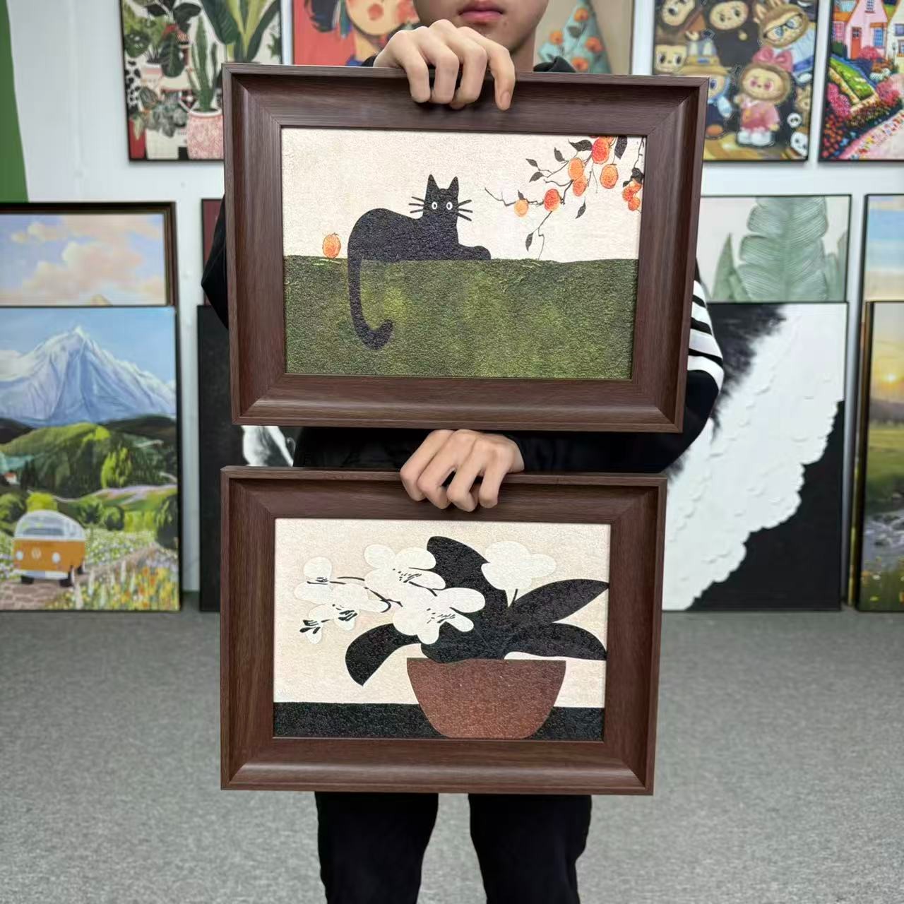 法式风慵懒猫咪装饰画适用于客厅卧室餐厅等空间3040
