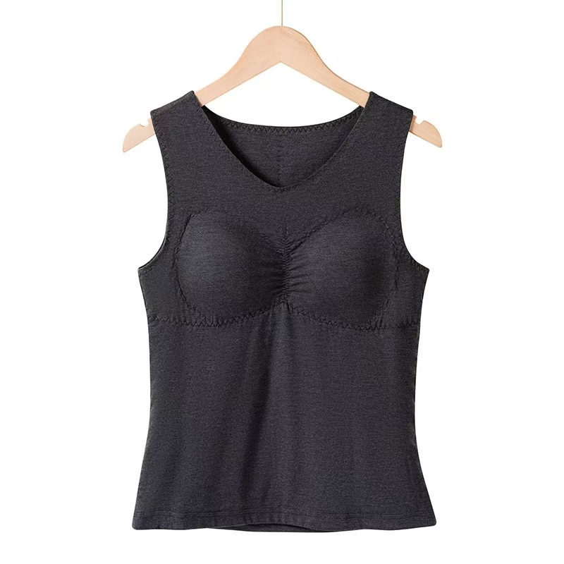 蚕的故事100%桑蚕丝填充秋冬新款女士加厚桑蚕丝保暖背心蚕丝胸垫