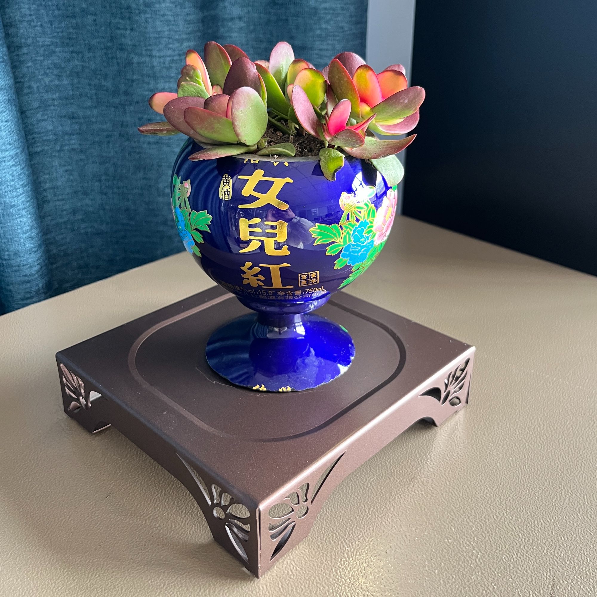 花盆酒瓶制作花盆手工创意多肉盆定制多肉盆小花盆工艺