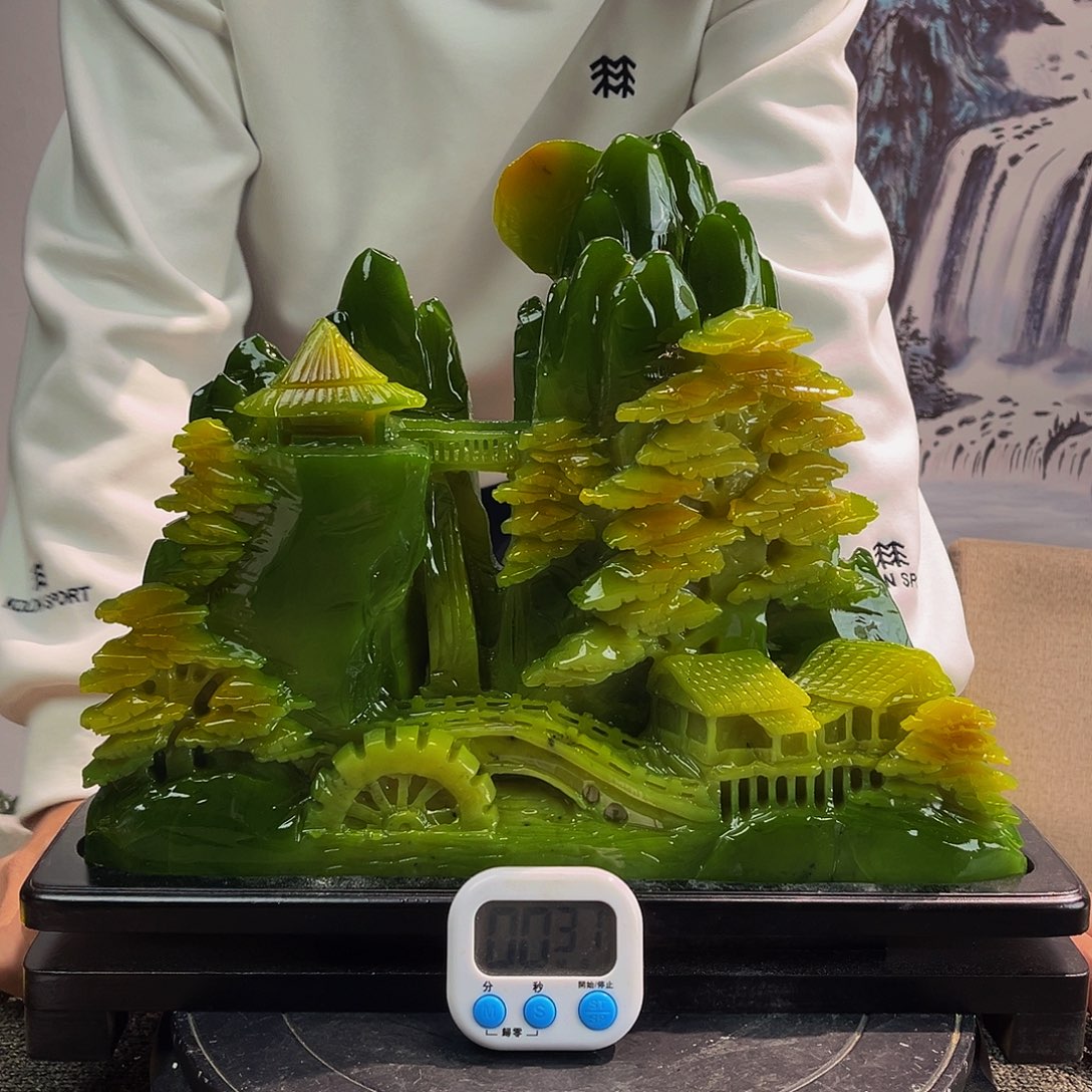 水***天玉玉摆件多色带底座