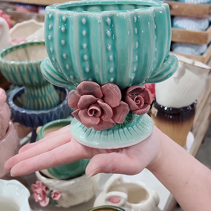 有孔，凑单福利满10元发货陶瓷多肉花盆！