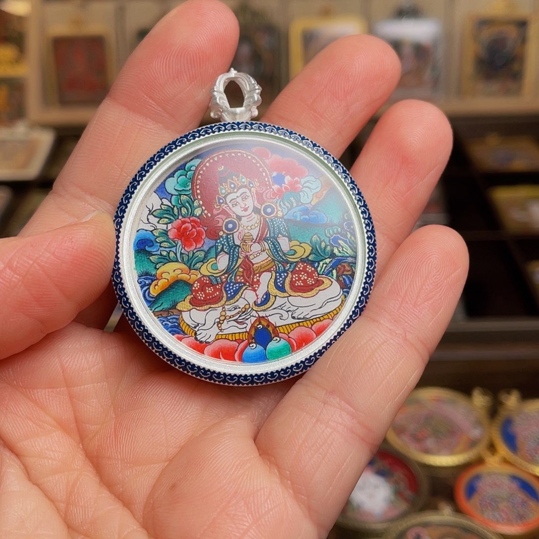 卷轴画普贤ps热贡纯手绘唐卡