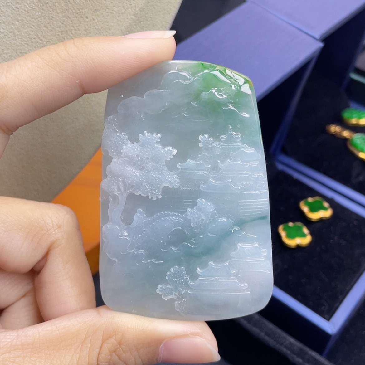 【闪购商品】翡翠颈饰未镶嵌27号 山水牌