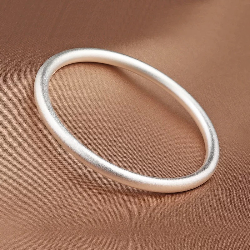 足银手镯 足银手镯 31号古法素圈闭口实心足银手镯