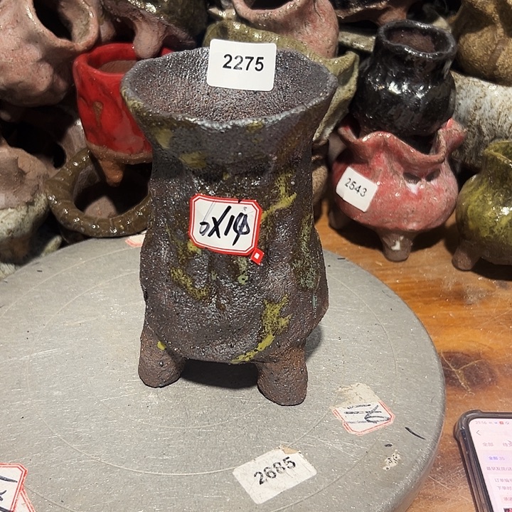 粗陶花盆制作面包手工花盆