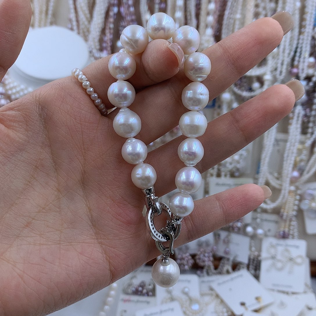 项链18K金镶嵌淡水珍珠