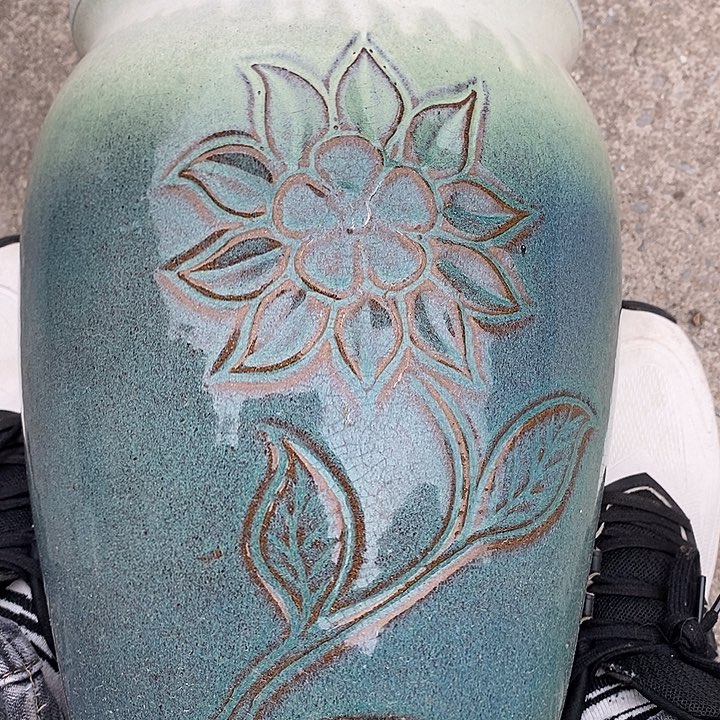 紫砂花盆高约30口约20