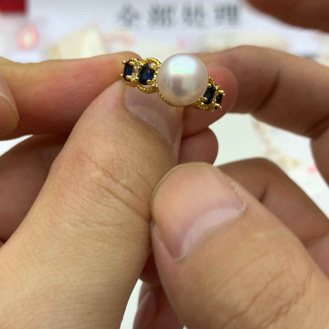 戒指合金淡水珍珠55
