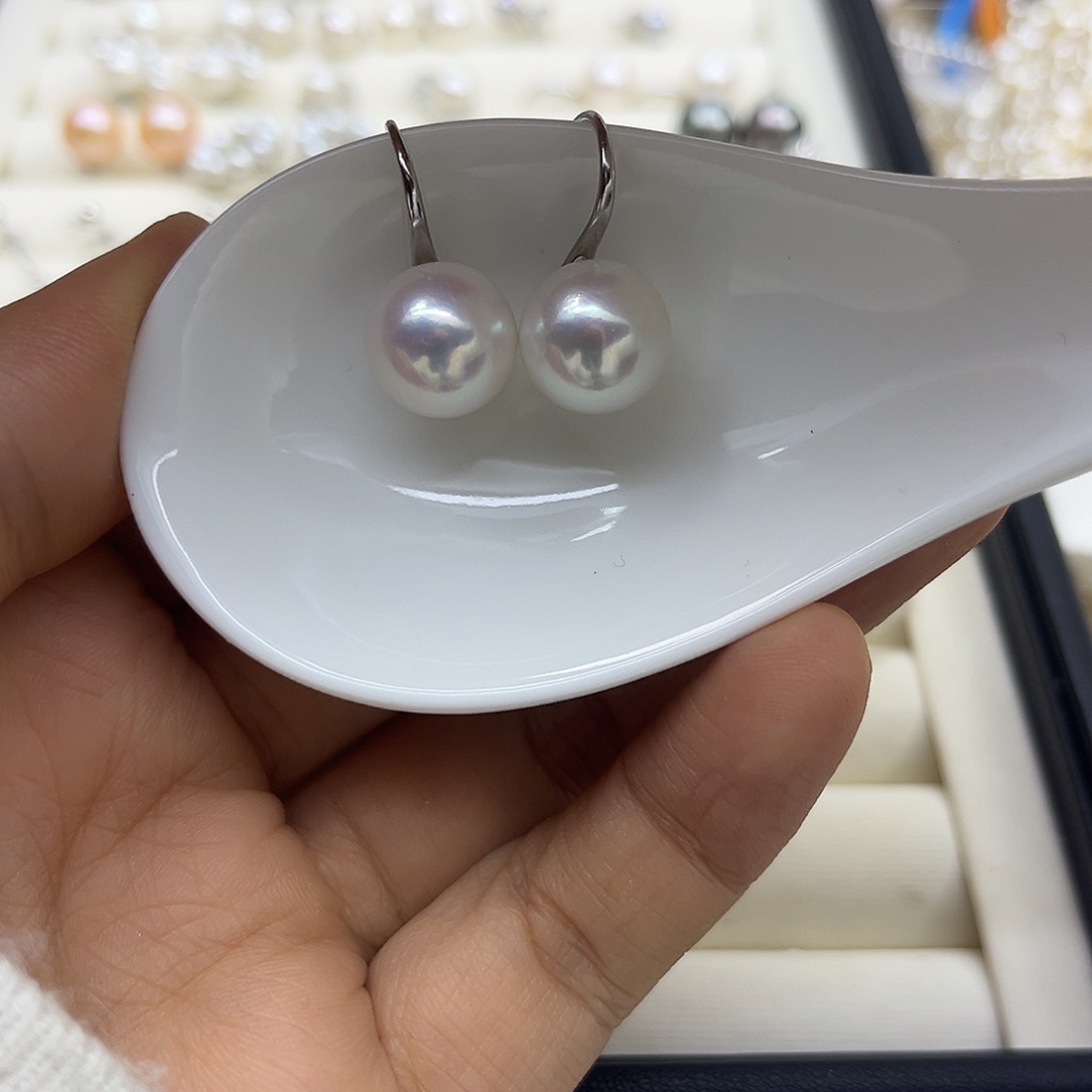 淡水珍珠耳饰银S925镶嵌