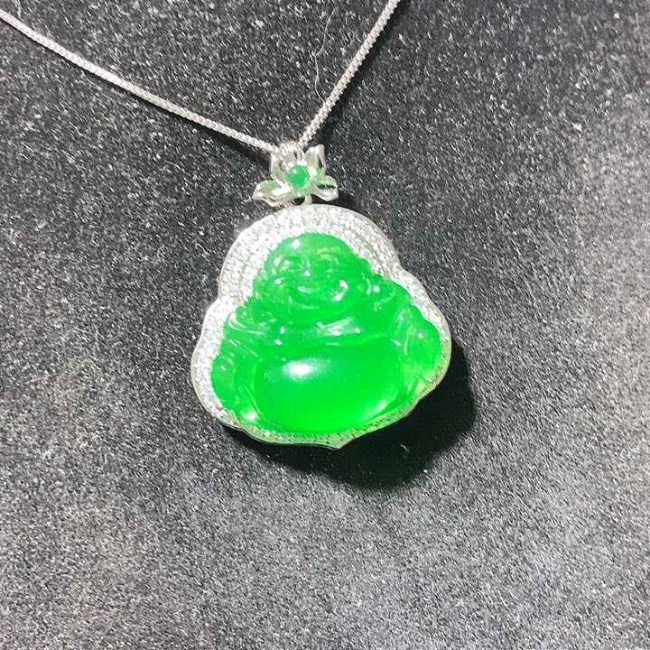 翡翠颈饰银S925镶嵌吊坠