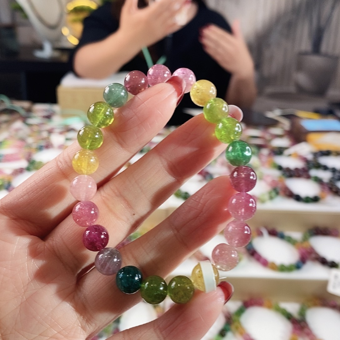 碧玺手串未镶嵌G2210单圈颜色微差