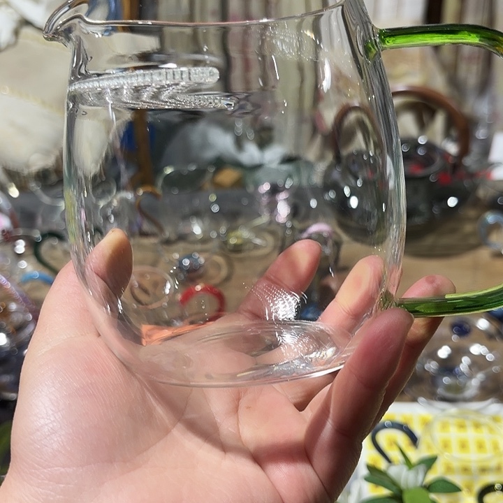 玻璃手工艺品玻璃茶器月牙翠绿