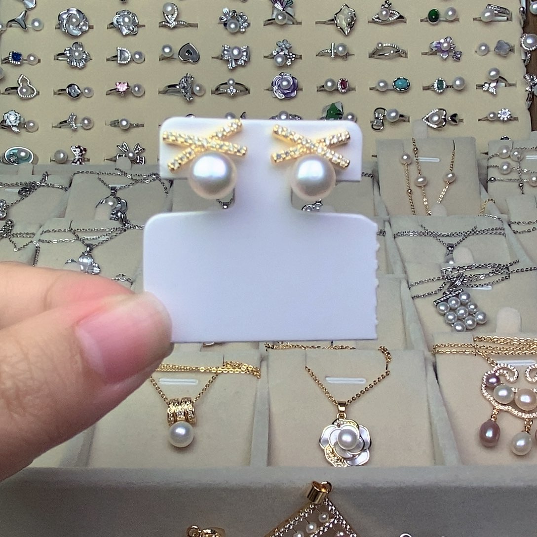 耳饰银S925镶嵌淡水珍珠