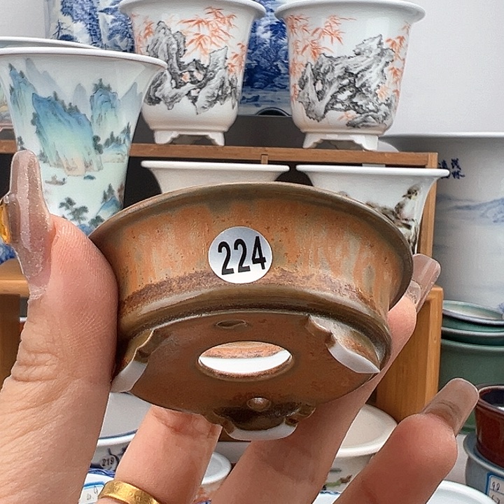 红陶白**7手工制作盆