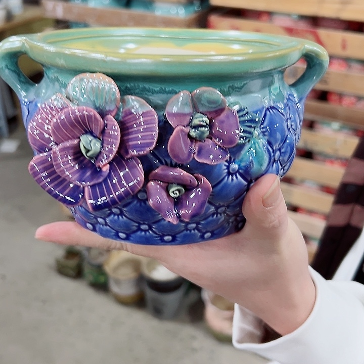 有孔.凑满10元发货多肉陶瓷花盆！