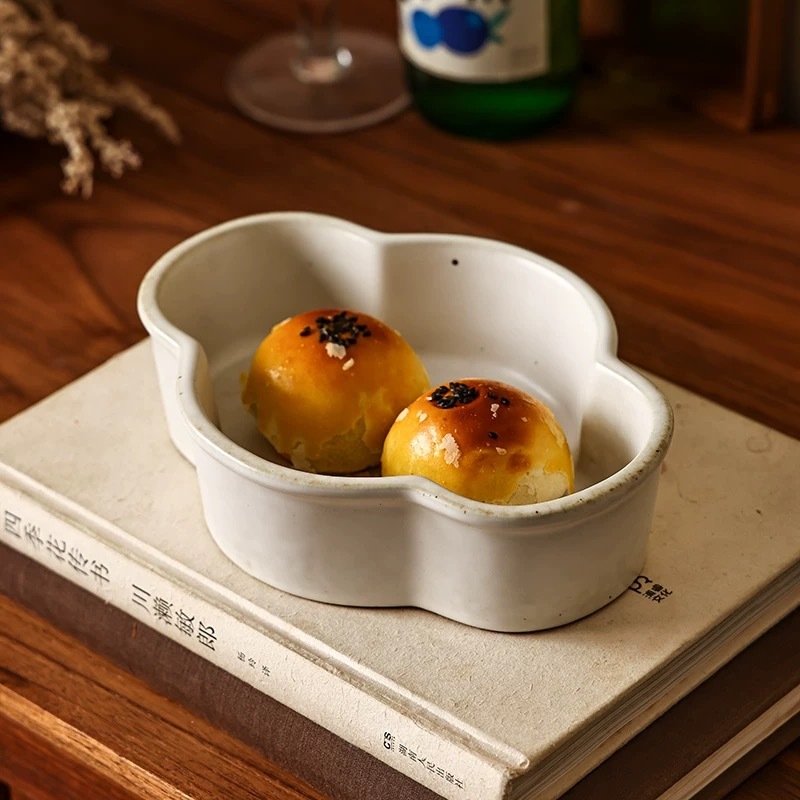 且陶 景德镇手工复古云朵系列陶瓷盘