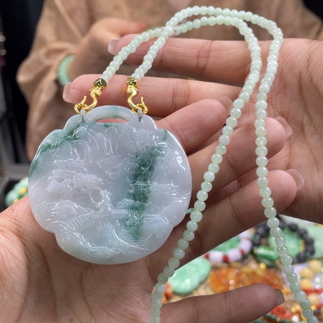 翡翠颈饰未镶嵌代编织