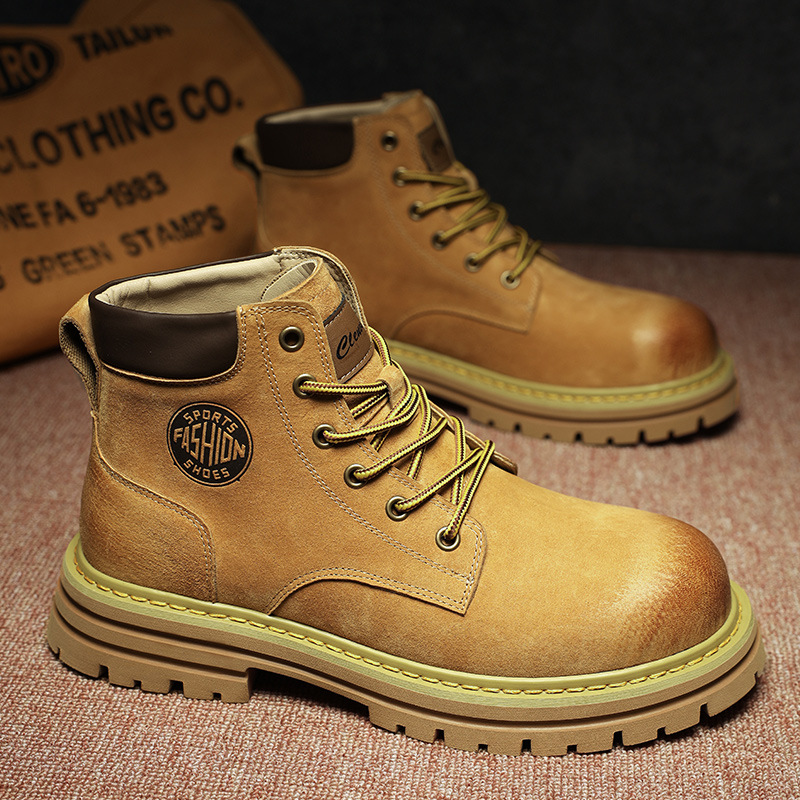 【自留推荐款】厚底时尚马丁靴2025潮流透气中帮休闲短靴百搭工装靴