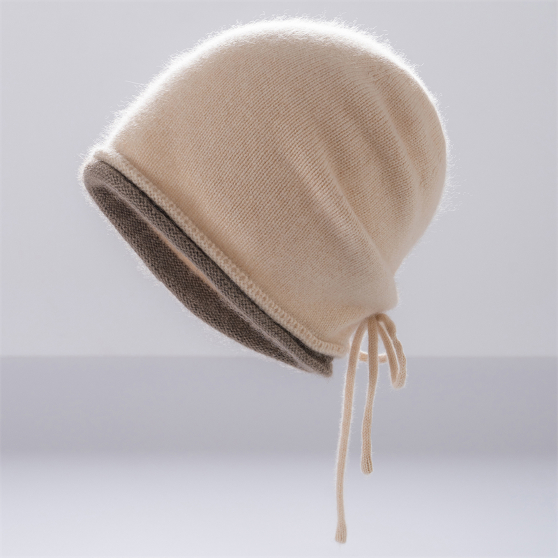 秋冬优雅四季通用光身无檐女帽子针织包头冷帽