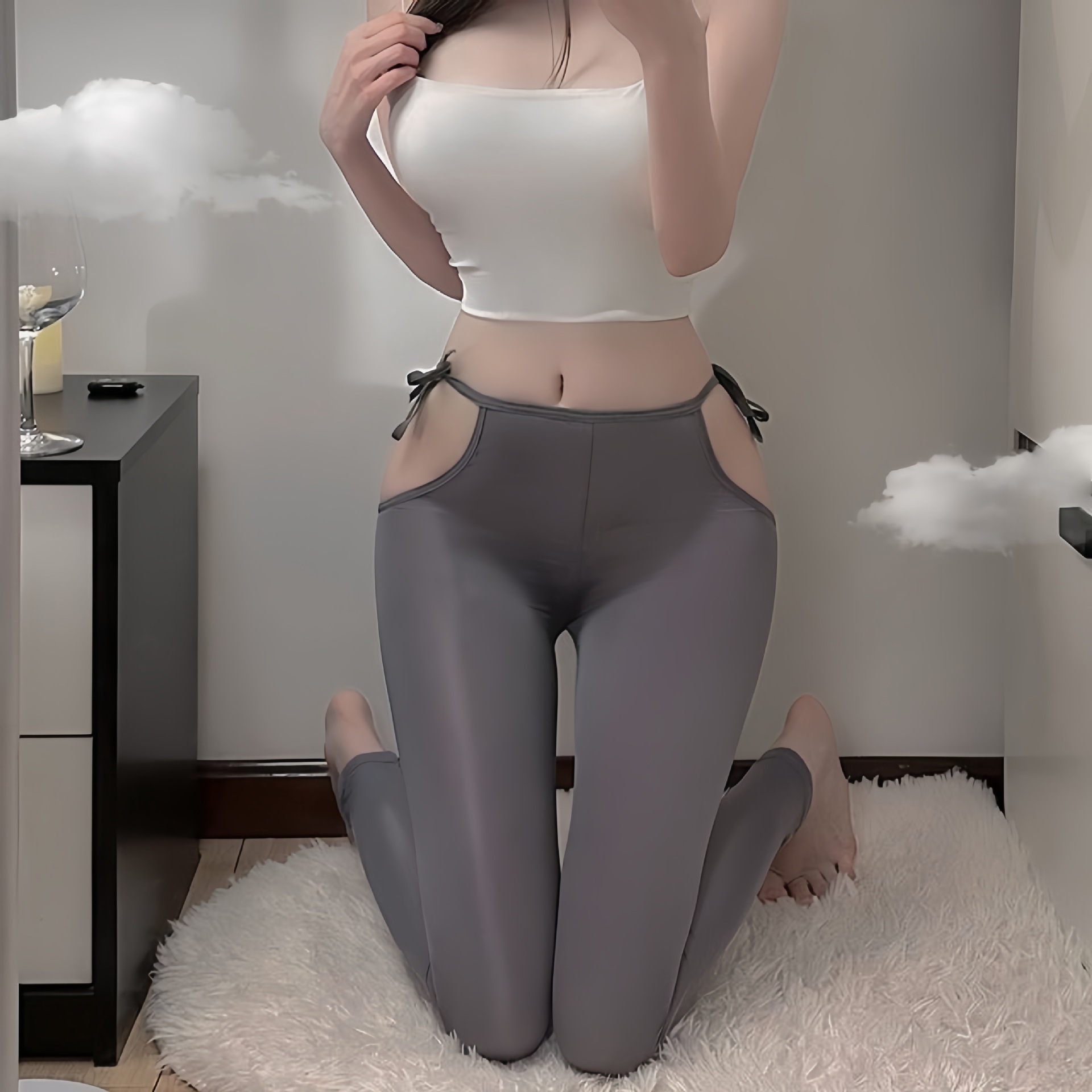 不误正夜性感内衣女款禁欲系制服qqny套装性趣调瑜伽裤