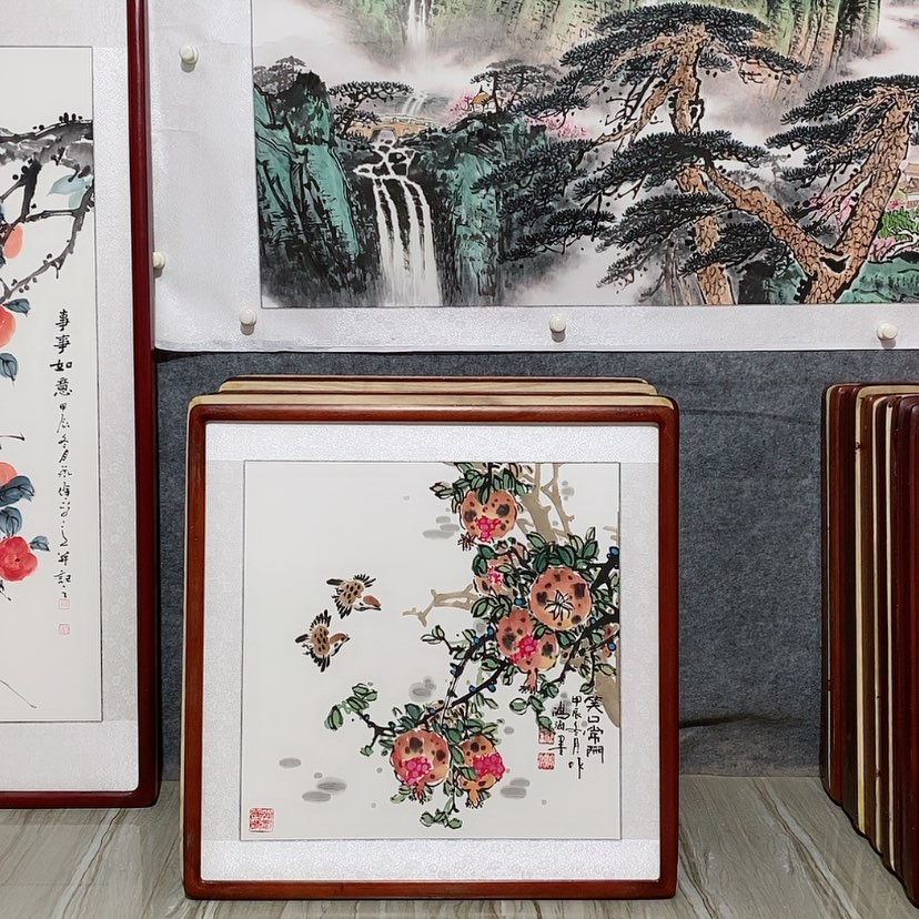 【闪购商品】国画书画作品带框65×65厘米