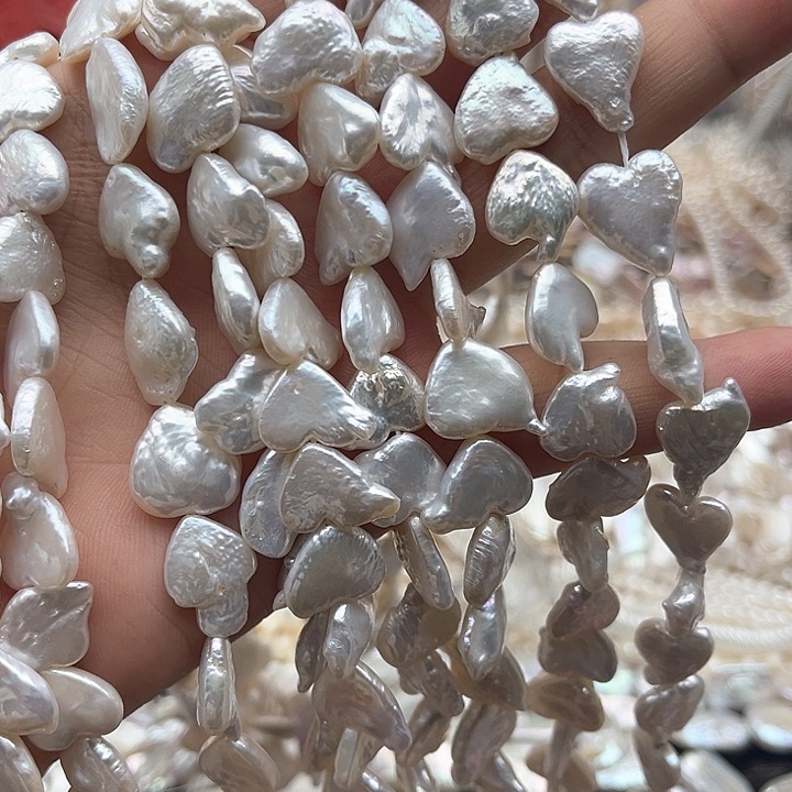 未镶嵌玛瑙/玉髓珠宝半成品一条爱心巴洛克珍珠