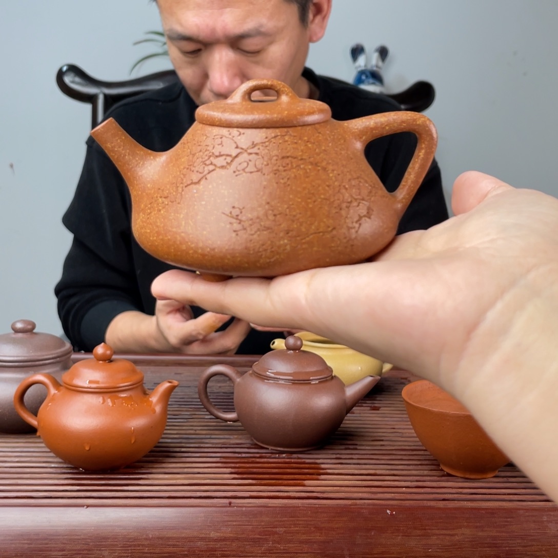 茶壶段泥降坡子冶石瓢全手200cc刻绘