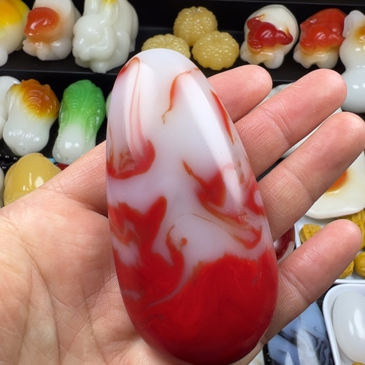 新疆戈壁五彩石金丝