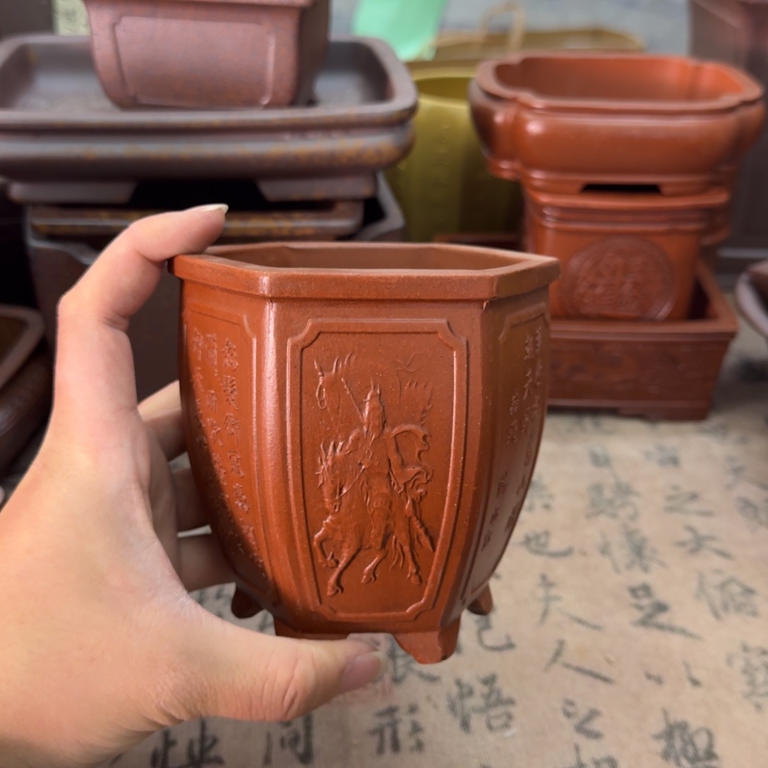 紫砂花盆宜兴紫砂正品花盆9x10