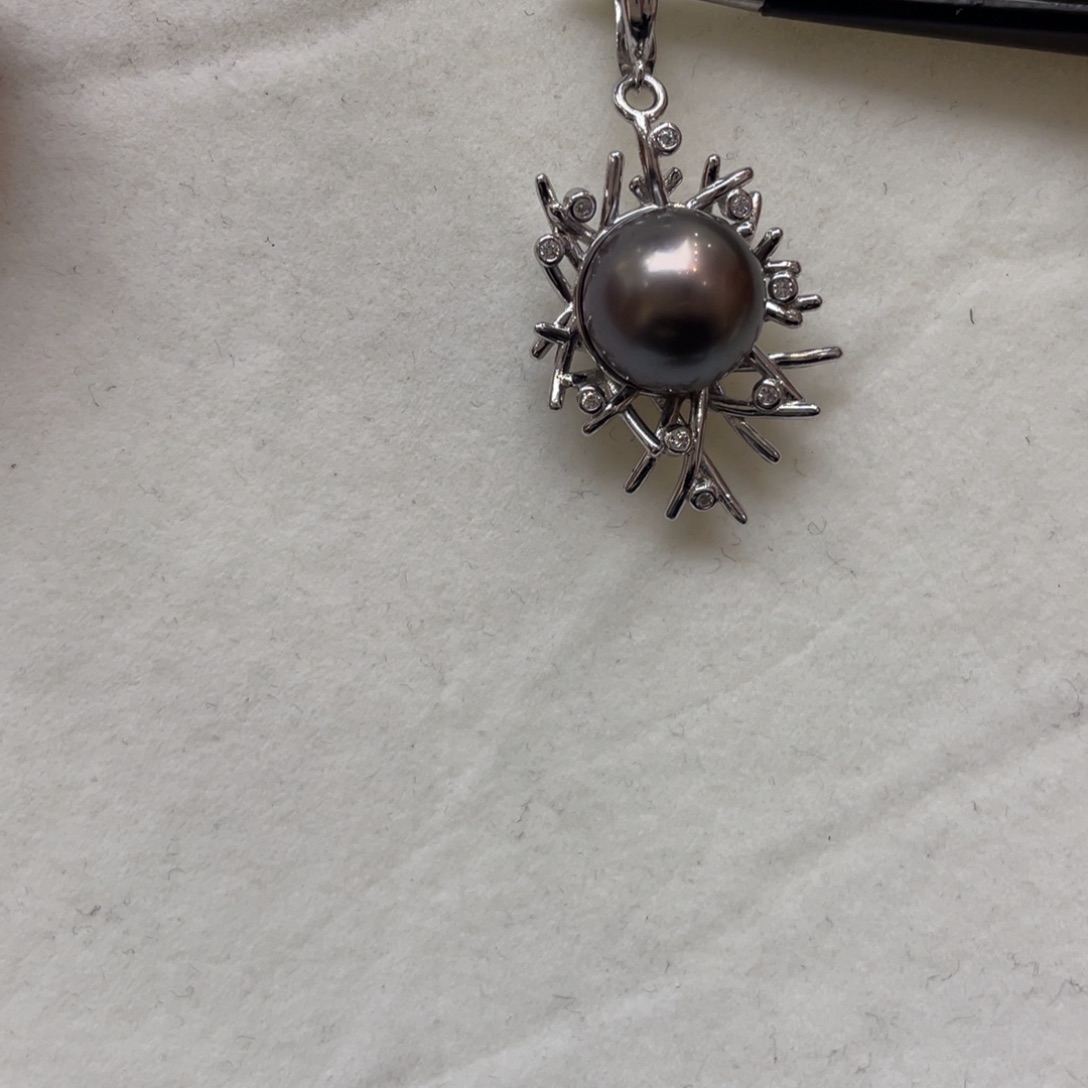 吊坠(不含链)海水珍珠银S925镶嵌