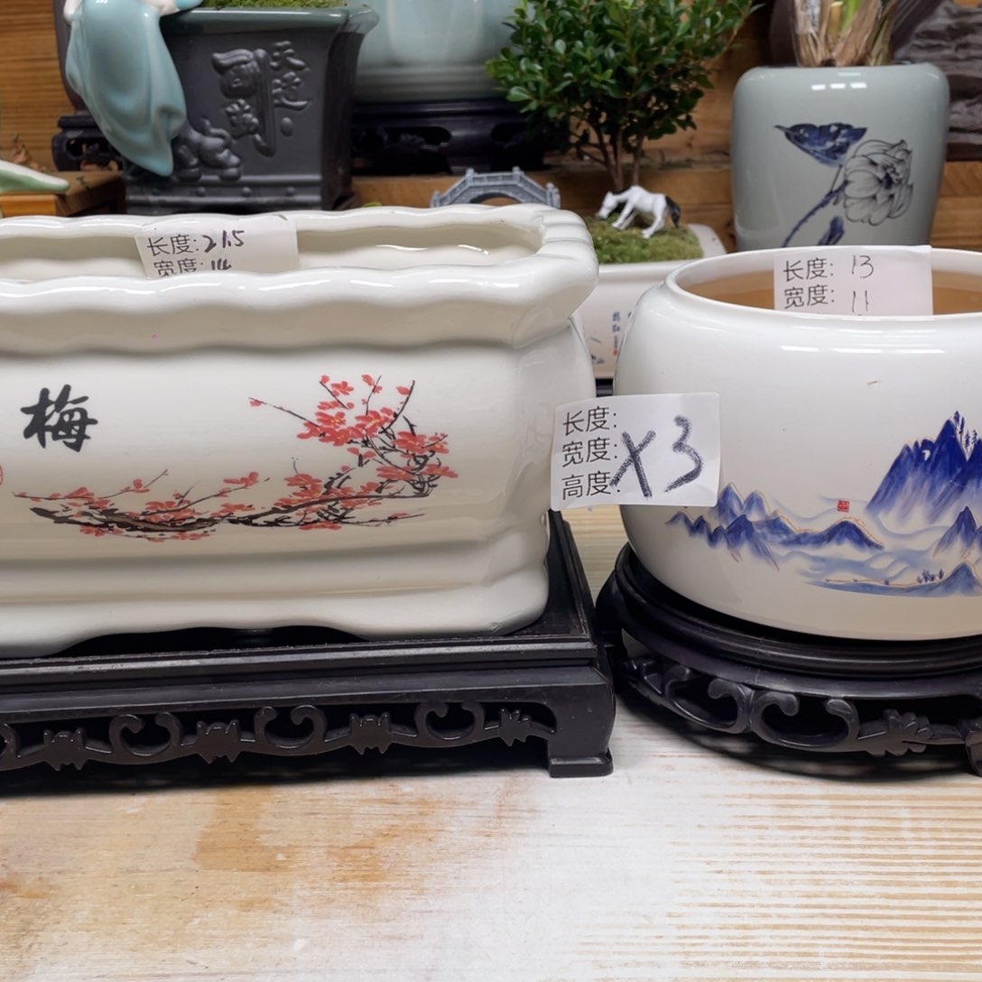 紫砂花盆陶瓷艺术花盆陶瓷