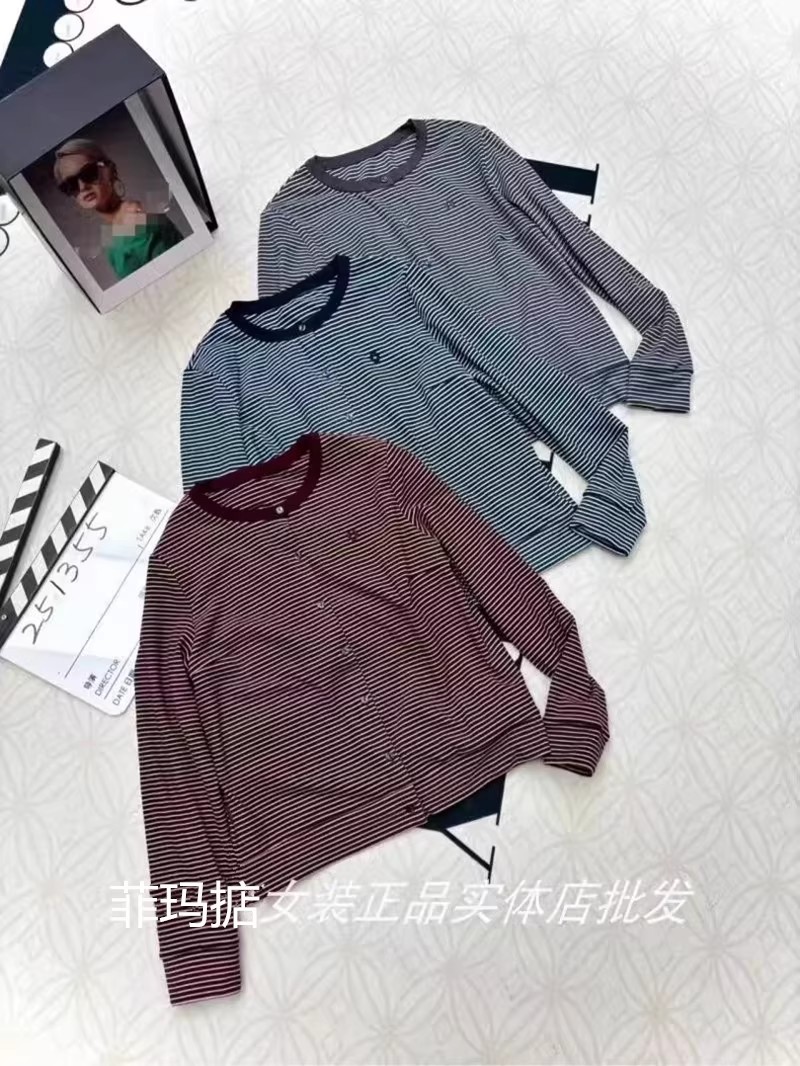 菲玛掂251355正品2025秋冬新款时尚休闲圆领长袖针织衫女装开衫