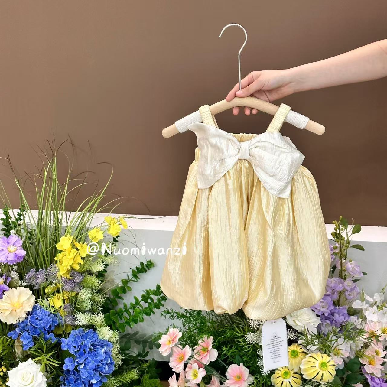 FX-1050-儿童时尚洋气百搭蝴蝶结连衣裙（夏款）