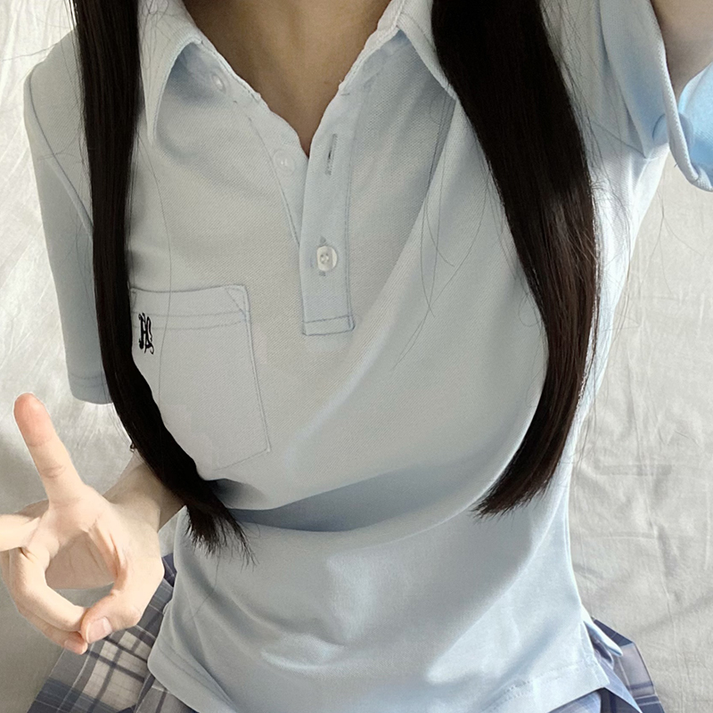 【多色POLO衫】十字银河JK原创学院风日常夏季短袖收腰百搭POLO衫