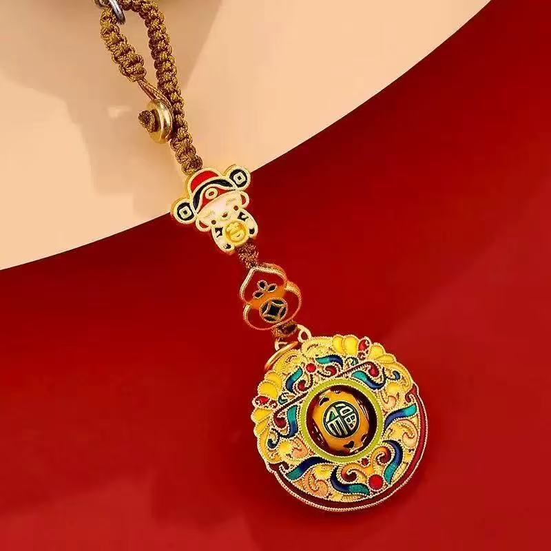 【传饰圣藏】黄铜财神转运珠钥匙扣挂件