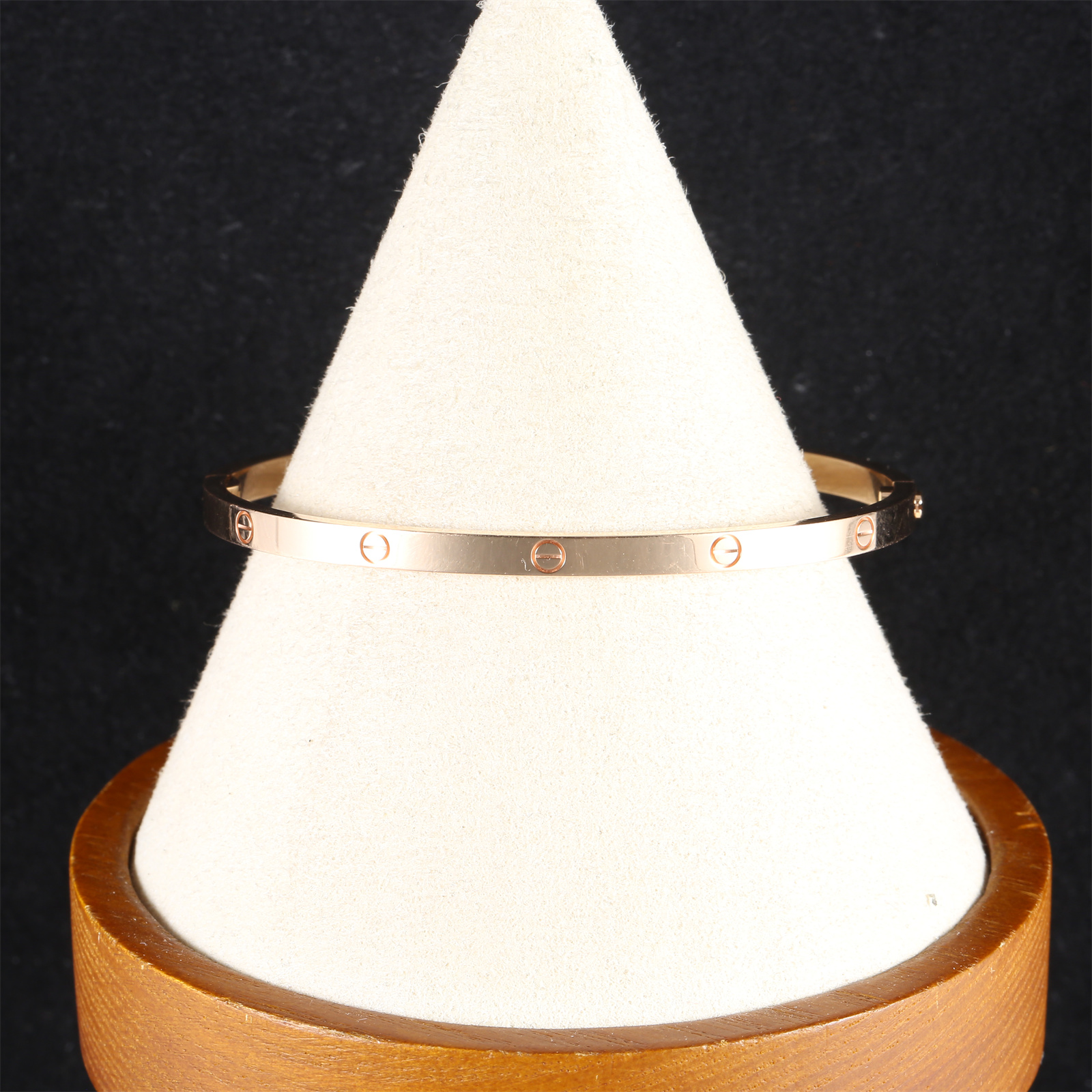 99新 Cartier/卡地亚 小花佳珊 LOVE 窄版手镯 18K玫瑰金 18号