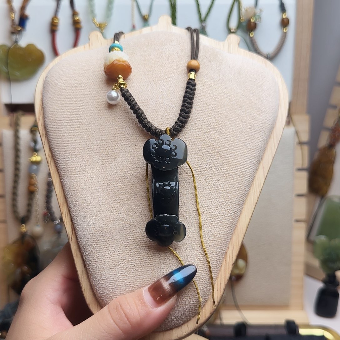 暖****蛇纹石玉合金颈饰