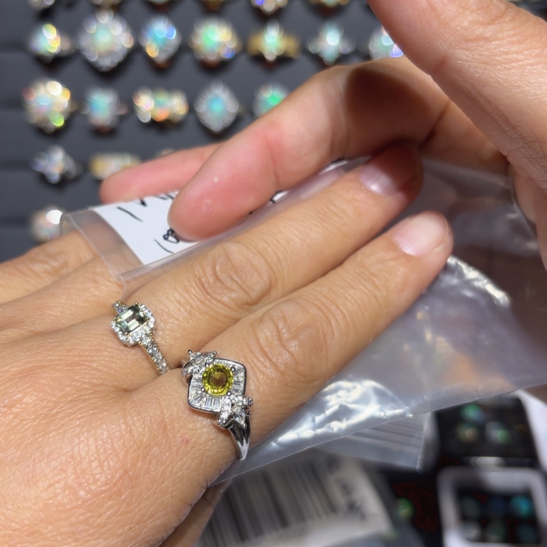 安***里欧泊银S925镶嵌戒指