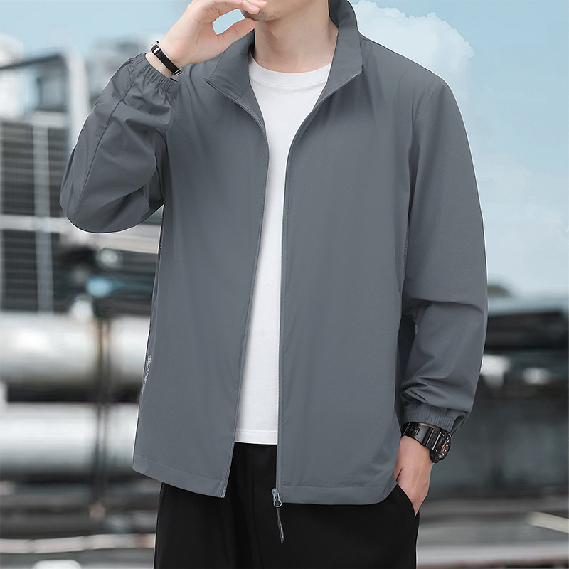 立领防晒衣纯色薄款免烫长袖夹克户外春秋防紫外线休闲宽松