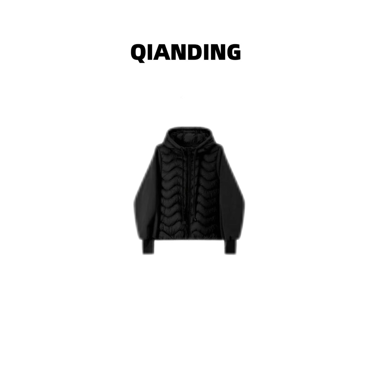 【QIANDING】“随心穿"设计感拼接水波纹轻薄羽绒服255242
