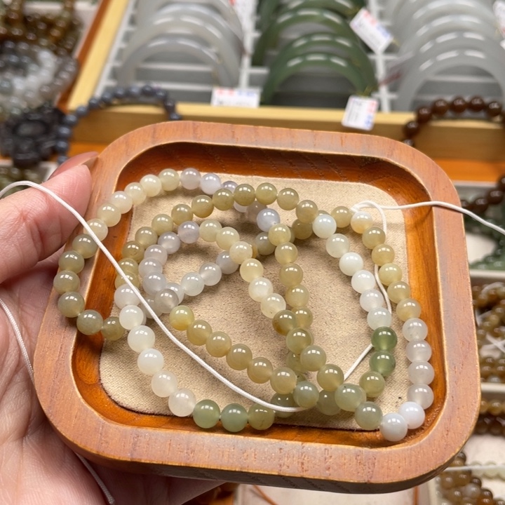 和田玉珠串6mm未镶嵌