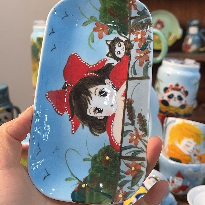 陶景德镇釉下手绘陶瓷 