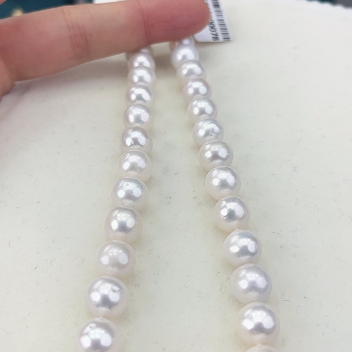 淡水珍珠颈饰银S925镶嵌卡10冷白高品